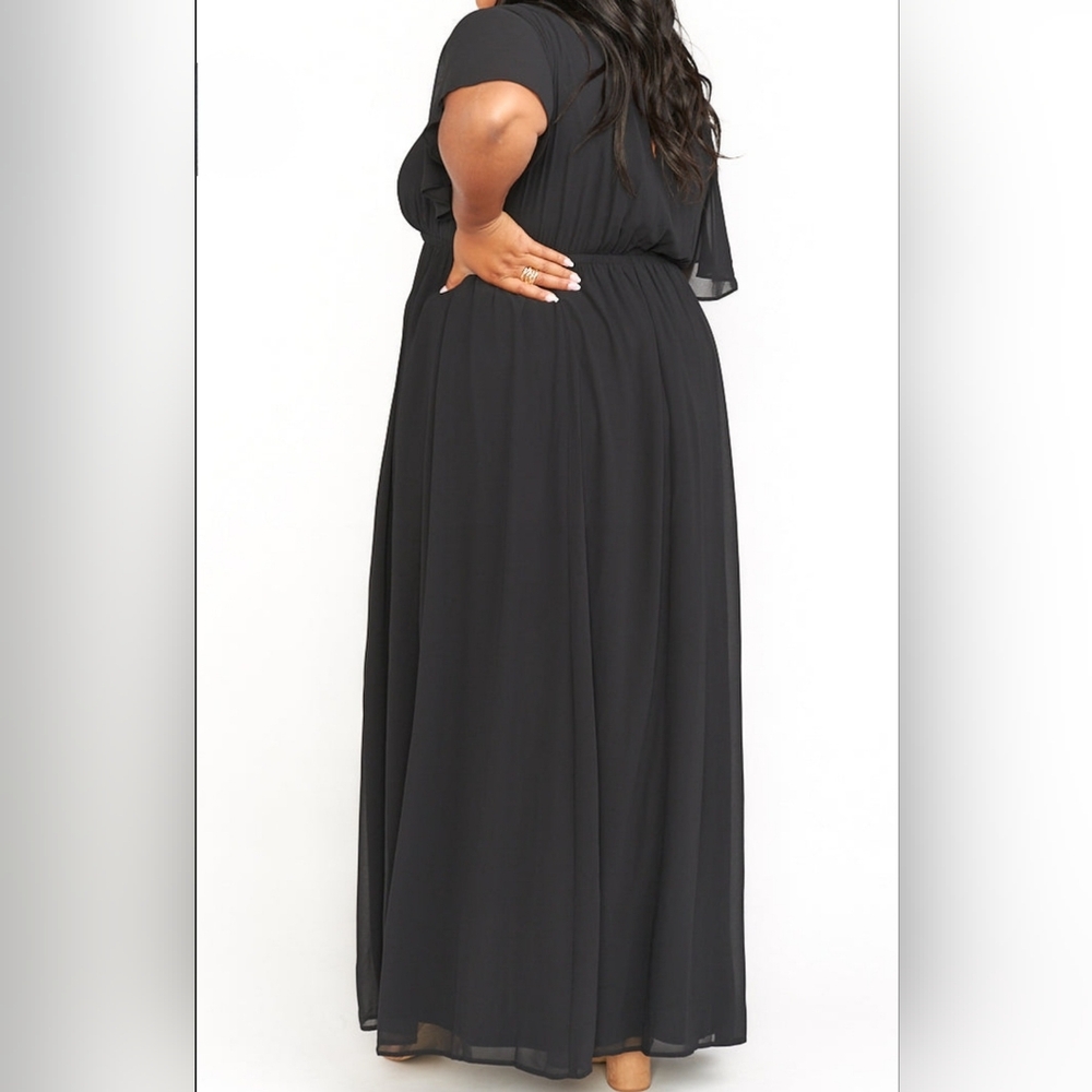 Show Me Your Mumu Emily Empire Maxi Dress Black Chiffon NWT Size 3X - Picture 4 of 12